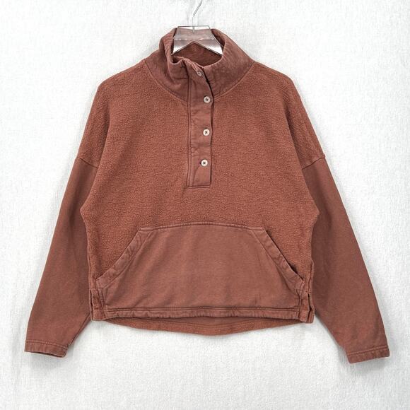 REI Wallace Lake Fleece Pullover Womens Small Rose Sunfade Clay Hemp Funnel Neck - Picture 4 of 16